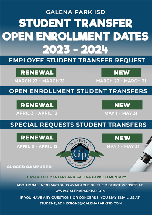 Student Transfer Open Enrollment Dates 20232024